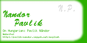 nandor pavlik business card